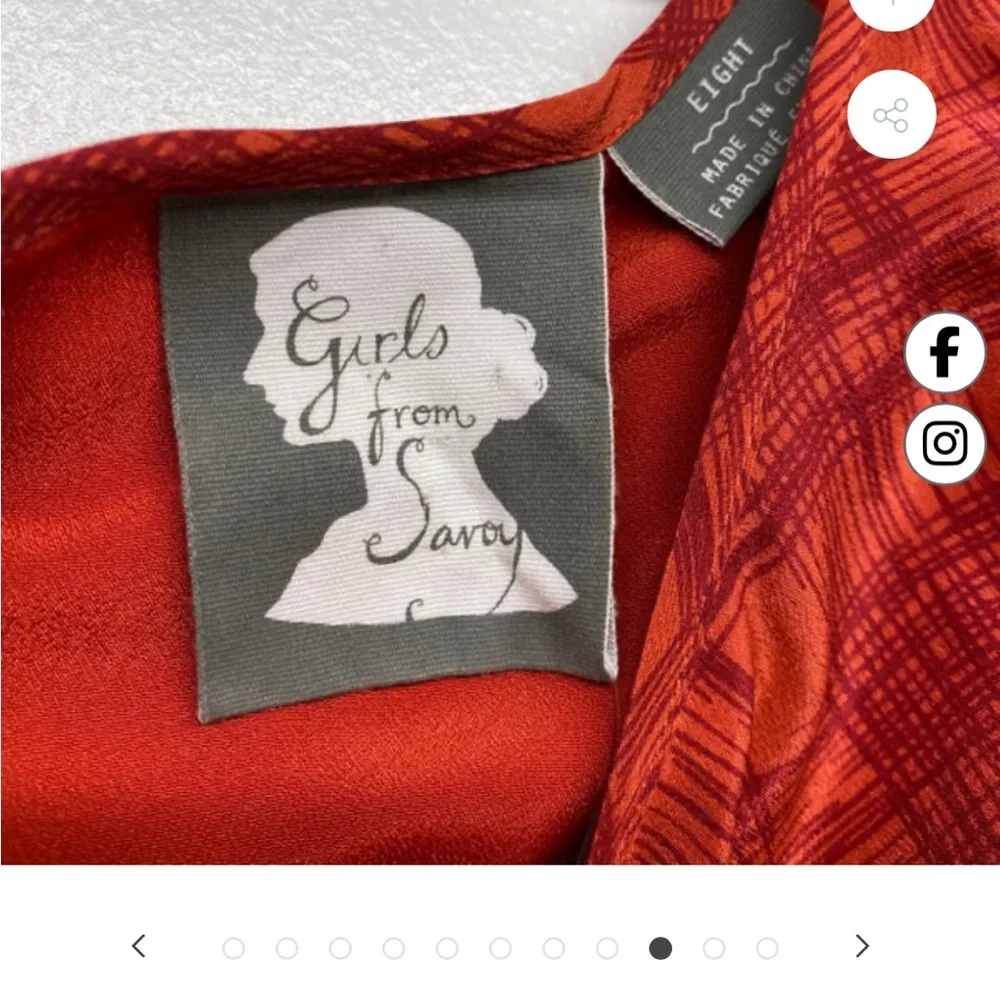 Anthropologie- Girls From Savoy Chic Silk Red Dress - Picture 10 of 10